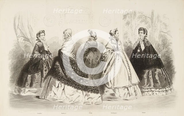 Fashion plate - Journal des Demoiselles V, 1861. Creator: Gilquin & Dupain.
