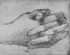 'Study of Clasped Hands', c1480 (1945). Artist: Leonardo da Vinci.