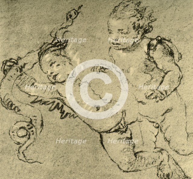 'Two Cupids', c1752, (1928). Artist: Giovanni Battista Tiepolo.