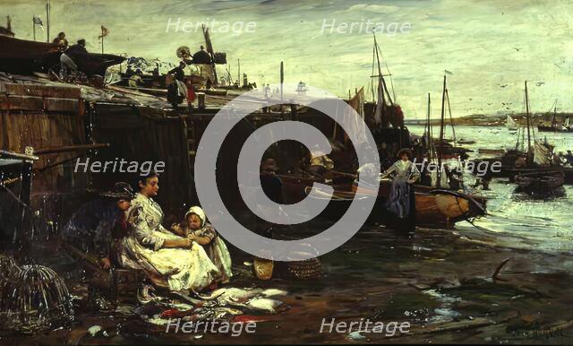 Fisherfolk at St Ives, 1893. Creator: John Robertson Reid.