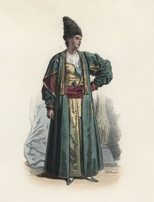 Khatchadour D'Hohannés, officer of the Royal Prince of Persia, color engraving 1870.