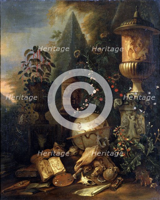 'Vanitas. Still Life with a Vase', 17th or early 18th century. Artist: Matthias Withoos