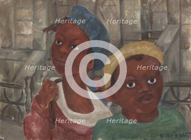 Two Boys, ca.1935 - 1943. Creator: G Kahn.