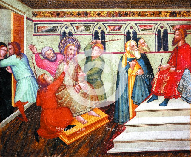  'Beating of Jesus', detail of the Paintings in the Chapel of St. Michael of the Monastery of Ped…