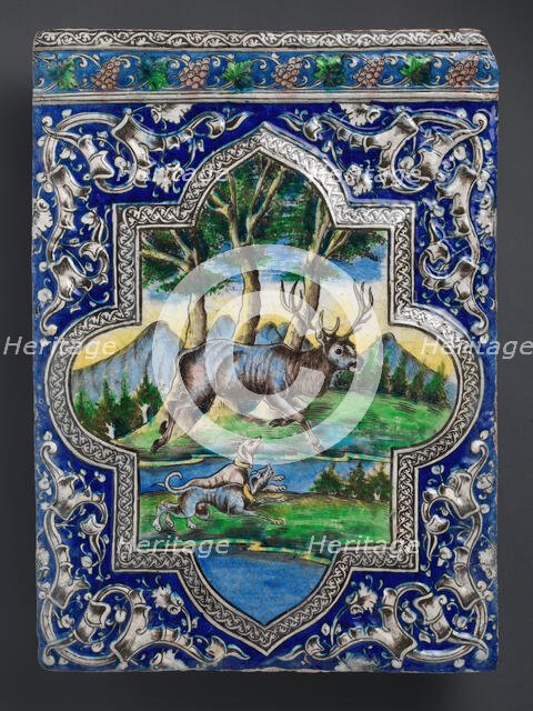 Qajar Dado Tile, Iran, 19th century. Creator: Unknown.
