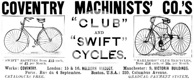 Advertisement for the Coventry Machinists’ Co., 1890. Creator: Unknown.