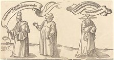 The Teacher, the Clergyman, and Providence, probably 1526. Creator: Albrecht Durer.