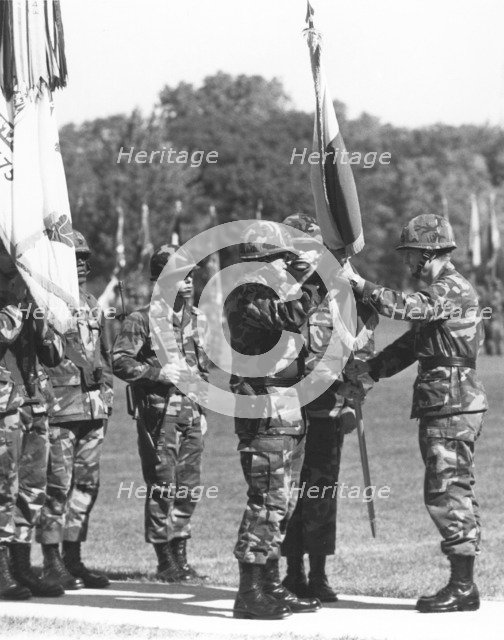 Soldiers on parade, Fort Sheridan, Illinois, USA, 1975. Artist: Unknown