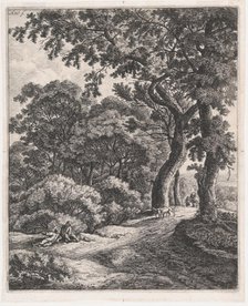 Two Travelers Resting in the Woods, 17th century., 17th century. Creator: Anthonie Waterloo.
