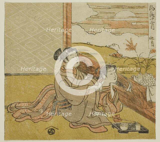 The Eighth Month (Sogetsu), from the series "Fashionable Twelve Months (Furyu.., c. 1770/72. Creator: Isoda Koryusai.