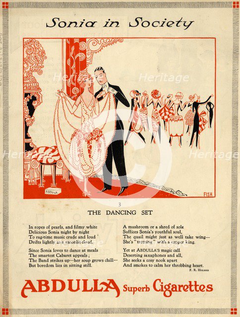 Abdulla Cigarettes, 1920s. Artist: Fish