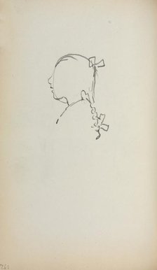 Italian Sketchbook: Head of a Girl in profile (page 152), 1898-1899. Creator: Maurice Prendergast (American, 1858-1924).
