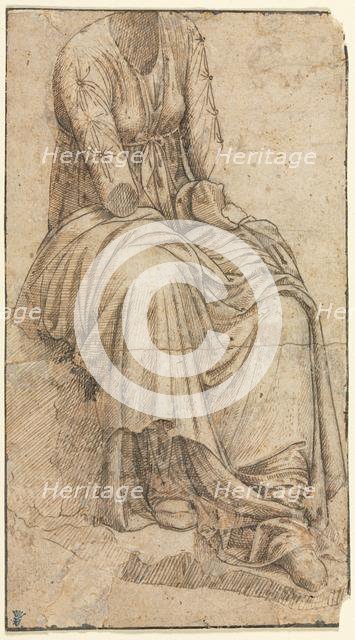 Copy of a Roman Statue of a Seated Woman, second half of 15th century. Creator: Domenico Ghirlandaio (Italian, 1449-1494), circle of.