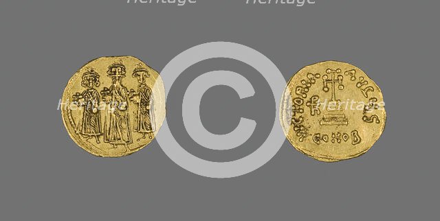 Solidus (Coin) of Heraclius, 638-641. Creator: Unknown.