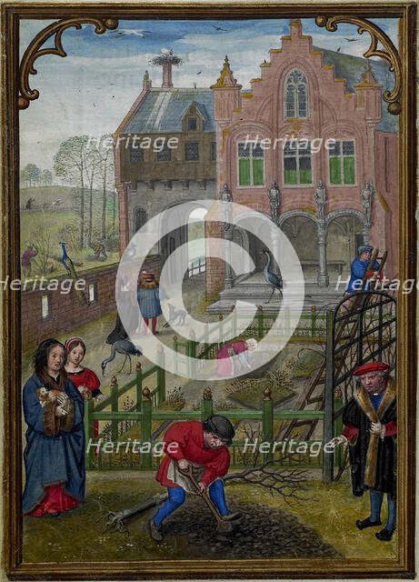 The Hours of Hennessy (Hours of Notre-Dame). Labors of the Months: March, c1530. Creator: Bening, Simon, (Workshop) (ca 1483-1561).