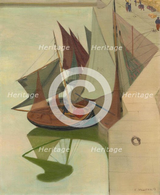 Bateaux à quai, Honfleur, 1913. Creator: Vallotton, Felix Edouard (1865-1925).