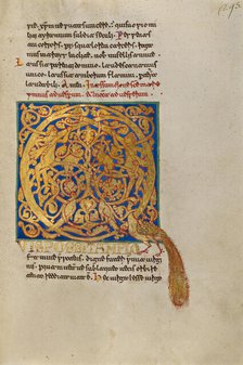 Inhabited Initial Q; Breviary, 1153. Creator: Unknown.