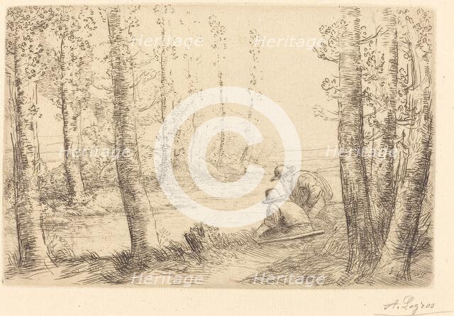 Rest along the Banks of the River (Repos au bord de la riviere). Creator: Alphonse Legros.