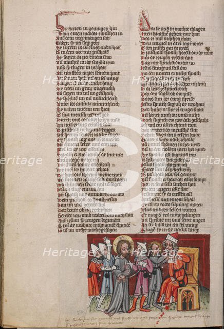 Christ before Caiaphas; Weltchronik, about 1400-1410. Creator: Unknown.