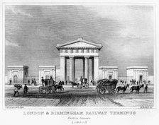 London and Birmingham Railway terminus, Euston Square, London, 19th century.Artist: H Bond
