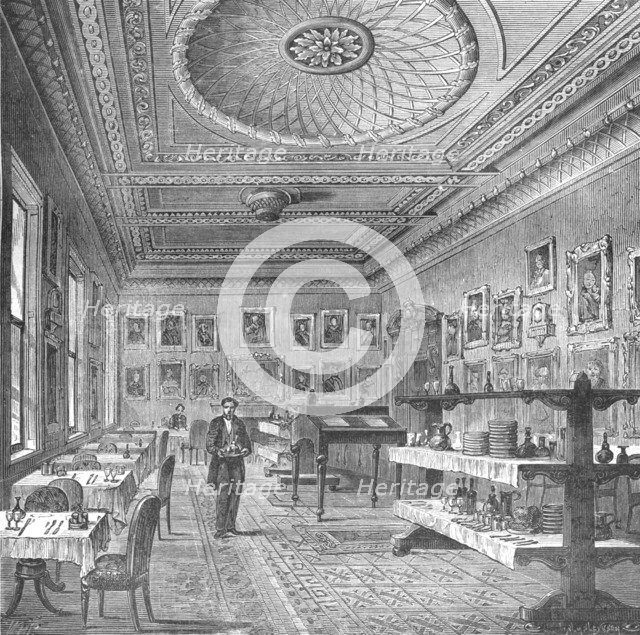 Dining Room of the Garrick Club, 1897. Artist: Unknown.