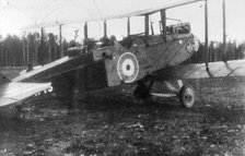 The first DH9 aircraft to take off from Obozerskaya airfield carrying M Bombs, 27 August 1919. Creator: Unknown.