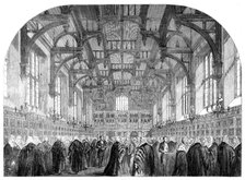 The Lord Chancellor receiving the Judges in the Middle Temple, 1862. Creator: Unknown.