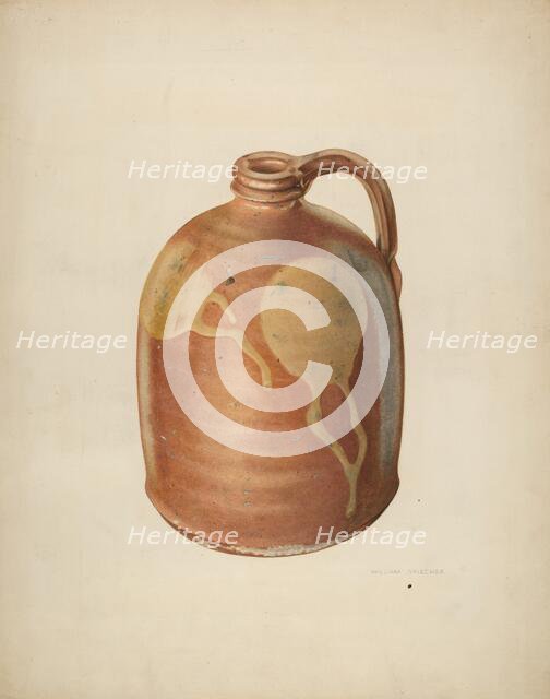 Galena Pottery Jug, c. 1938. Creator: William Spiecker.