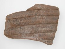 Ostrakon with a Letter to Cyriacus, Coptic, 600. Creator: Unknown.