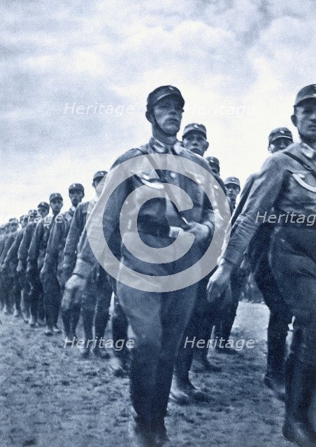 Marching SA Stormtroopers, Germany, c1925-1930. Artist: Unknown
