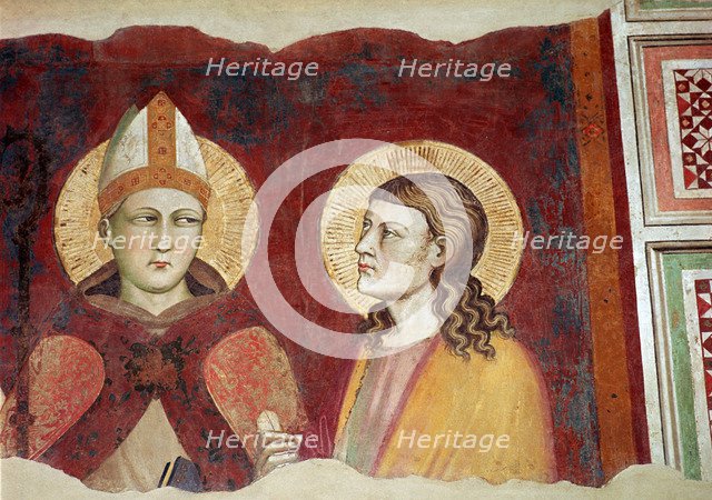 Fresco of a bishop, 14th century. Artist: Unknown