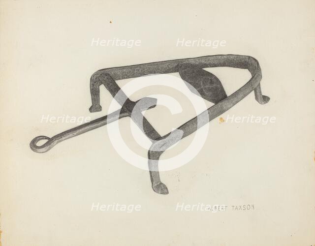 Flat Iron Holder, c. 1939. Creator: Albert Taxson.