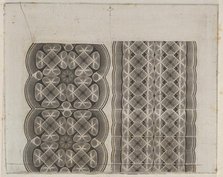 Banknote motifs: two bands of lace-like lathe work ornament, ca. 1824-42. Creator: Durand, Perkins & Co.