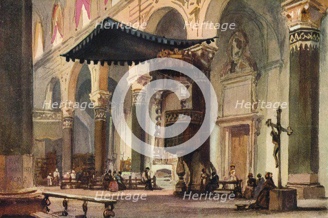 'Interior of Cathedral, San Remo', c1870. Artist: Alfred Waterhouse.