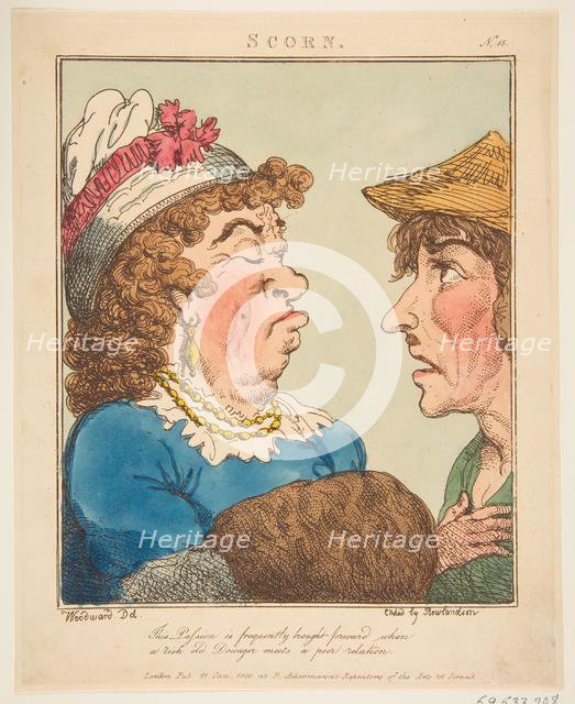 Scorn (Le Brun Travested, or Caricatures of the Passions), January 21, 1800. Creator: Thomas Rowlandson.