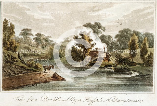 Grand Junction Canal from Stow Hill near Upper Heyford, Northamptonshire, 1819. Artist: John Hassell