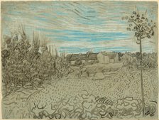 Cottages with a Woman Working in the Middle Ground, 1890. Creator: Vincent van Gogh.