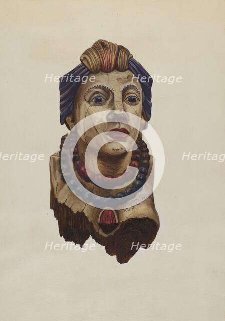 Indian Princess Figurehead, c. 1938. Creator: Mary E Humes.