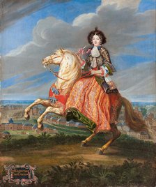 Equestrian portrait of Françoise Madeleine Claude de Saint-Géran, 1675-1680. Creator: Parrocel, Joseph (1646-1704).