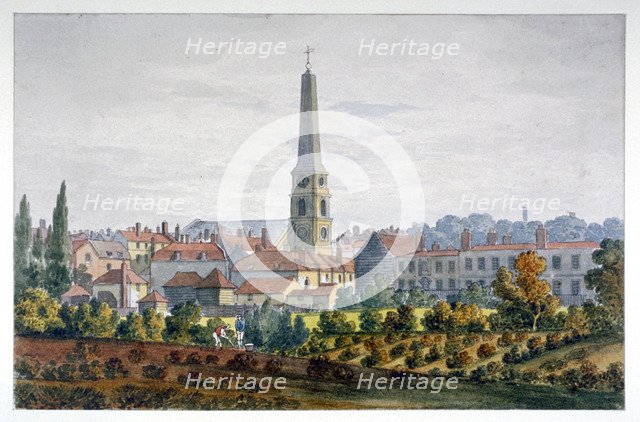 St Luke's Church, Old Street, Finsbury, London, c1810. Artist: Anon