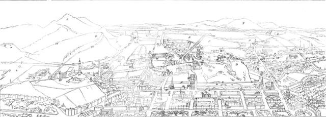 Index plan of the general view of Edinburgh, 1868. Creator: Unknown.