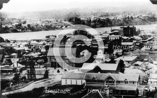 View of Brisbane city's central business district, c1883. Creator: Unknown.