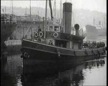 Boat Bringing Back the Body of Terence MacSwiney to Cork Harbour After He Died on Hunger Strike,1920 Creator: British Pathe Ltd.