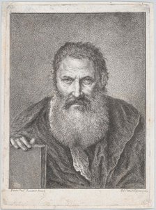 Portrait of a bearded man holding a book, ca. 1750-1815. Creator: Bartholomaeus Ignaz Weiss.