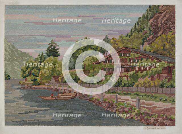 Landscape in Petit Point, 1937. Creator: J. Howard Iams.