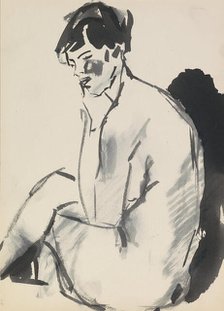 Seated Female Nude, c.1915-1934. Creator: Isaac Lazerus Israels.