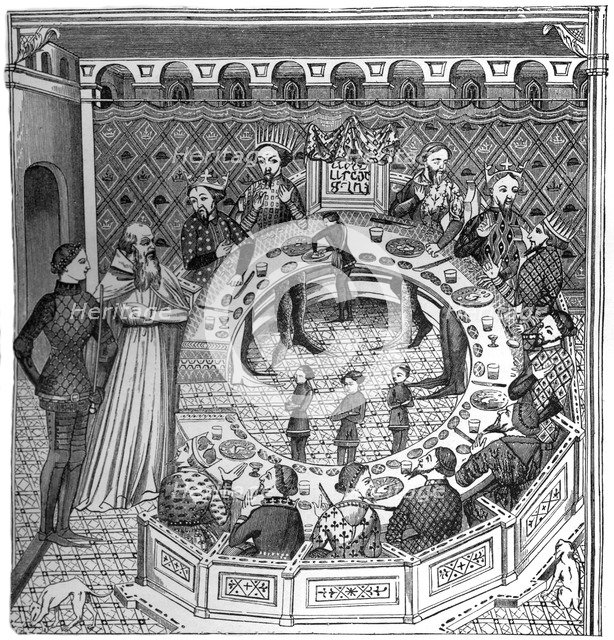 The round table of King Artus of Brittany, 14th century, (1870). Artist: Unknown
