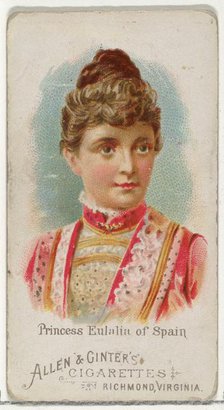 Princess Eulalia of Spain, from World's Beauties, Series 1 (N26) for Allen & Ginter Cigare..., 1888. Creator: Allen & Ginter.