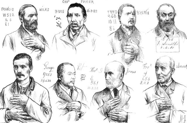 Sketches in Scotland-Yard: types of habitual criminals...photographed at the Convict Office, 1883. Creator: Unknown.