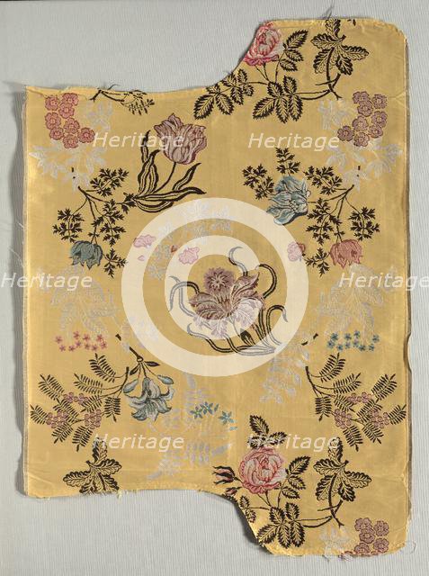 Strip of Brocaded Silk, 1700s. Creator: Unknown.